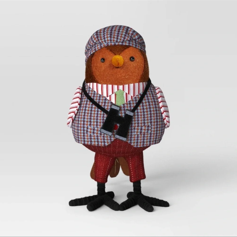 Charming Bird‎ Plush with Red and Brown Outfit